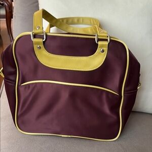 Burgundy and Yellow Tote Bag